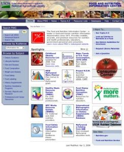The FNIC website contains over 2500 links to current and reliable nutrition information.