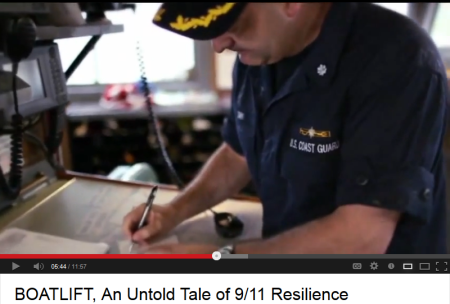 A touching video about the boatlift to evacuate people from lower Manhattan on 9/11 (September 11) is told in a video narrated by Tom Hanks entitled: BOATLIFT, An Untold Tale of 9/11 Resilience. 