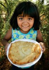 American Indian girl with Navajo fry bread