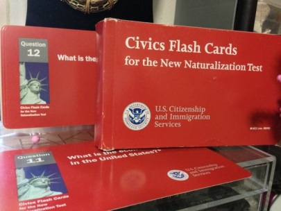 US Citizenship and Immigration Service Civics Flash Cards for the US Naturalization Test ISBN-9780160904608 Available from GPO's US Government Bookstore a http://bookstore.gpo.gov